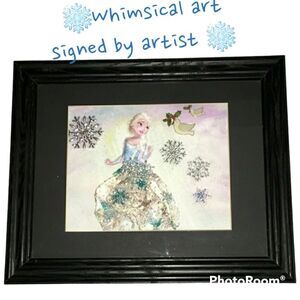 Elsa Frozen Movie Whimsical art Adorable nursery kids room By Carolyn Pascoe